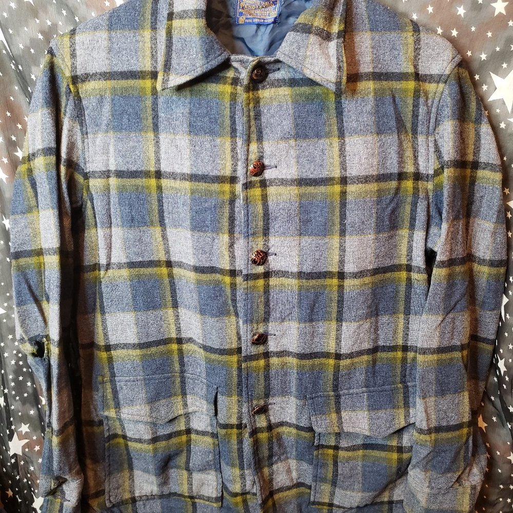 Pendleton Shirt Jacket Button Up Size M Mens Blue - image 1